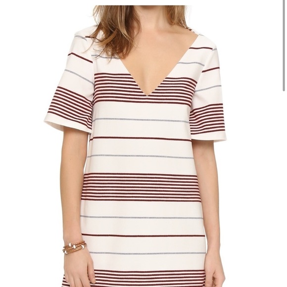 Elizabeth and James / Orlando Stripe woven tunic tie back mini dress sz S - Picture 3 of 5